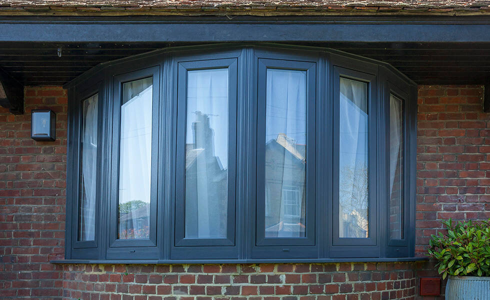 Anthracite Grey UPVC Bay Window - Modern Design