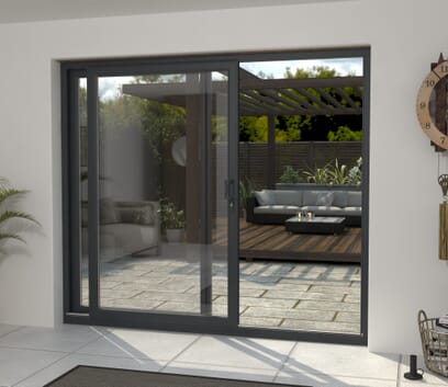 Anthracite Grey UPVC Lift Slide Door - Contemporary Home