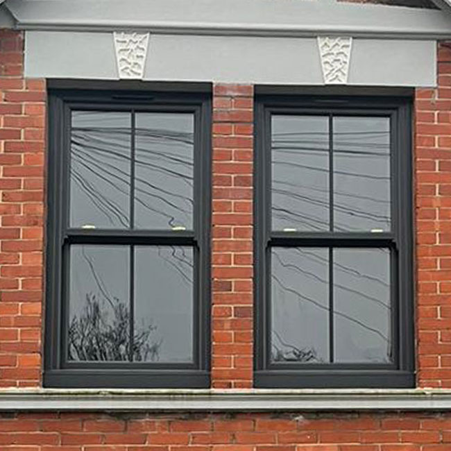 Anthracite Grey UPVC Vertical Slider Sash Windows - Modern Elegant Design