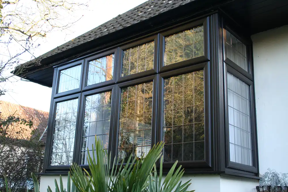 Modern Black UPVC Bay Window Exterior