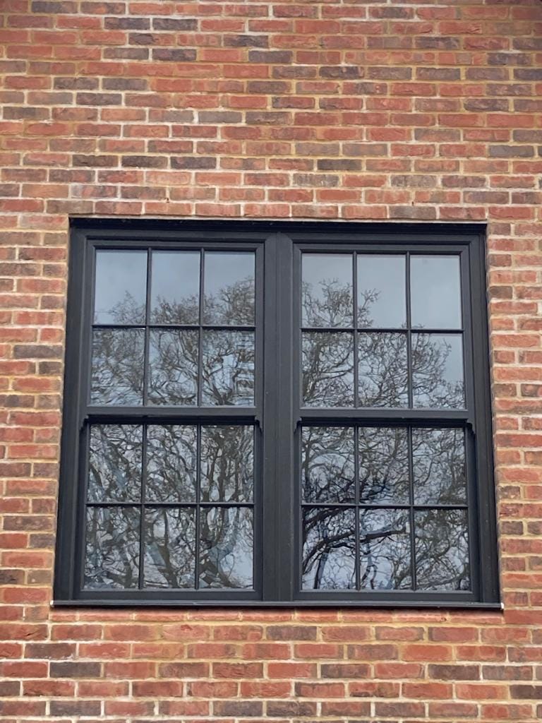 Black UPVC Vertical Slider Sash Window - Sleek Dark Finish