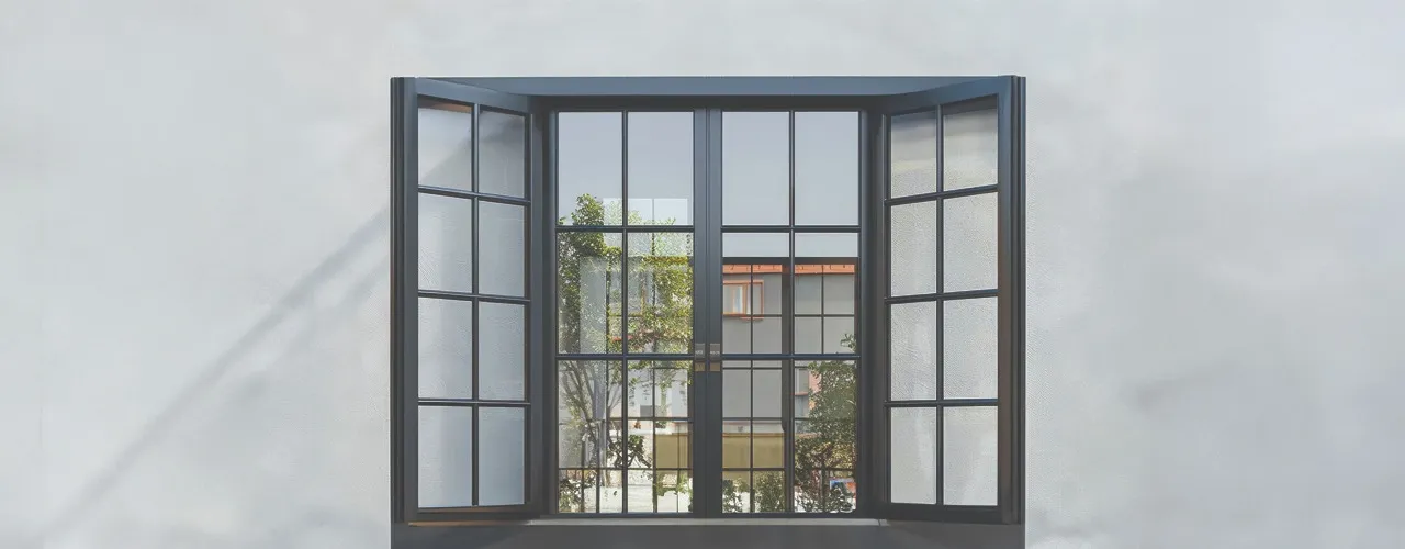 Modern UPVC Twin Sash Window with Decorative Grill - Security & Style