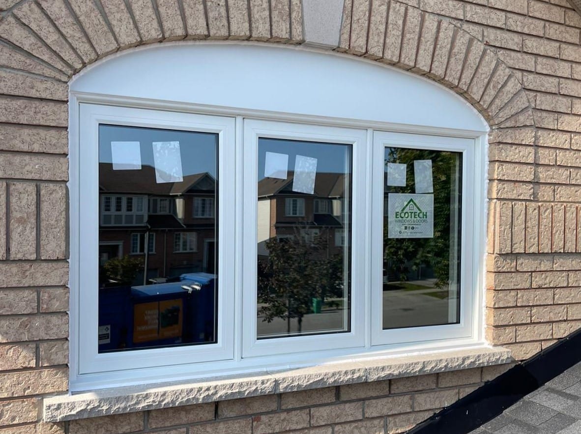 UPVC Arched Window Exterior Installation - Building Facade