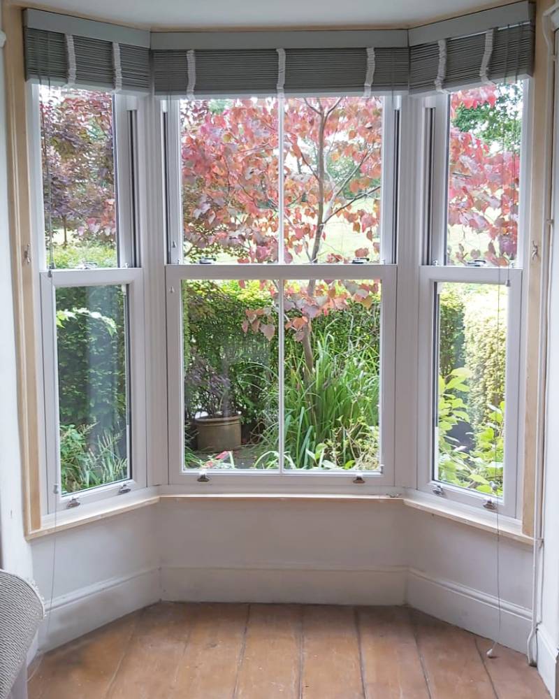 UPVC Vertical Slider Sash Bay Window - Traditional Style