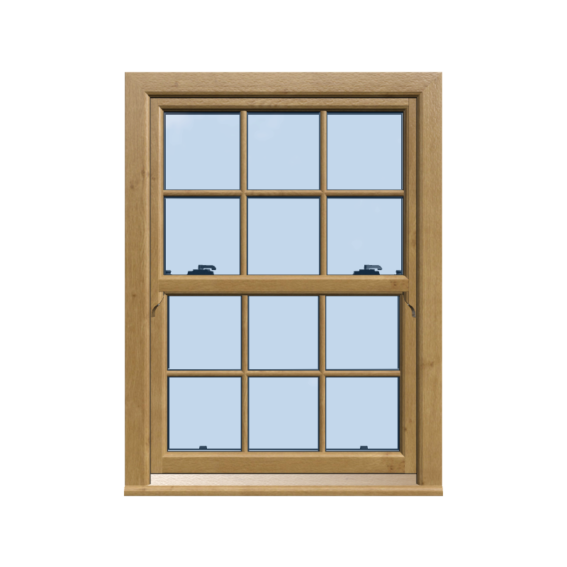 UPVC Vertical Slider Sash Window Wood Grain - Authentic Wood Look